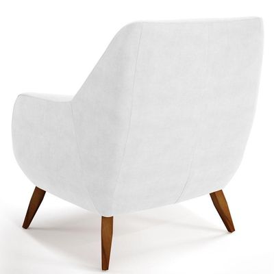 Poltrona Fixa Pés De Madeira Paloma D02 Corano Branco C-12
