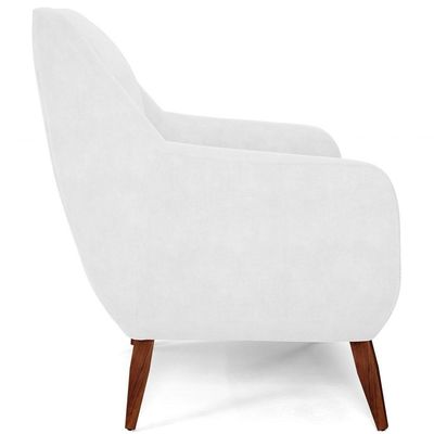 Poltrona Fixa Pés De Madeira Paloma D02 Corano Branco C-12