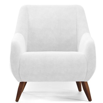 Poltrona Fixa Pés De Madeira Paloma D02 Corano Branco C-12