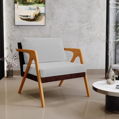 Kit 2 Poltronas Pietra L02 Couríssimo Marrom Linho Cinza