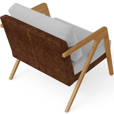 Kit 2 Poltronas Pietra L02 Couríssimo Marrom Linho Cinza