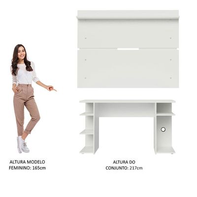 Mesa Gamer e Painel para TV até 65" Branco Madesa