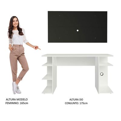 Mesa Para Computador Gamer e Painel Para Tv Até 50 Branco