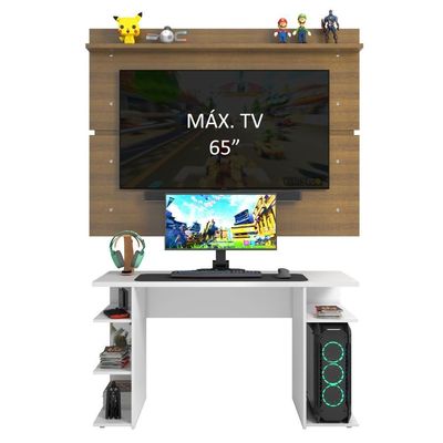 Mesa Gamer e Painel para TV até 65' Branco Madesa