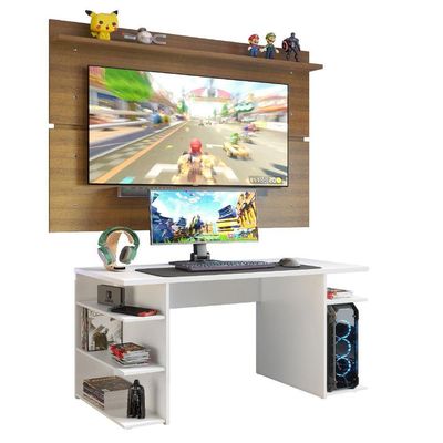 Mesa Gamer e Painel para TV até 65' Branco Madesa