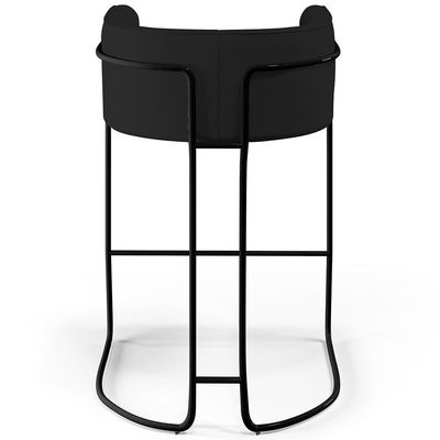 Banqueta Decorativa Betina D02 Veludo Preto C-300
