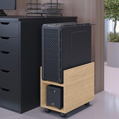 Suporte Para Cpu E Nobreak Com Rodízios Guide L03 Amadeirado