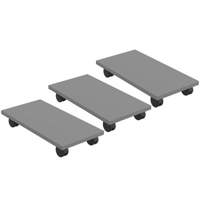 Kit 03 Suportes Para Cpu Com Rodízios Cyber L03 Cinza