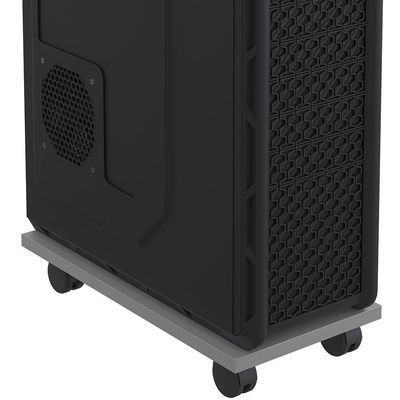 Kit 03 Suportes Para Cpu Com Rodízios Cyber L03 Cinza