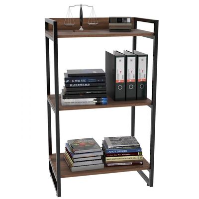Kit Mesa Para Escritório Com Estante 135 Cm Nogal