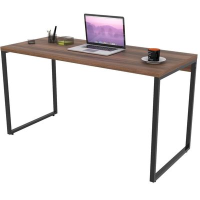 Kit Mesa Para Escritório Com Estante 135 Cm Nogal