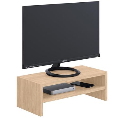 Kit 02 Suportes Stand Para Monitores Mesa Escritório Home Office Lap L03 Amadeirado