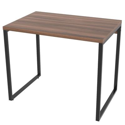 Mesa Para Escritório Estilo Industrial 90 Cm Nogal