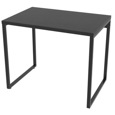 Mesa Para Escritório Estilo Industrial 90 Cm Preto Onix