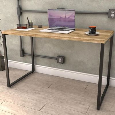 Kit Mesa Para Escritório Com Estante 120 Cm Carvalho