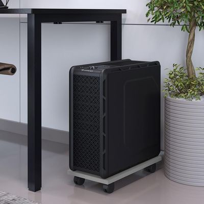 Suporte Para Cpu Com Rodízios Cyber L03 Cinza