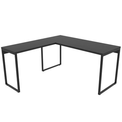 Mesa Para Escritório Estilo Em L 150x150cm Preto Onix