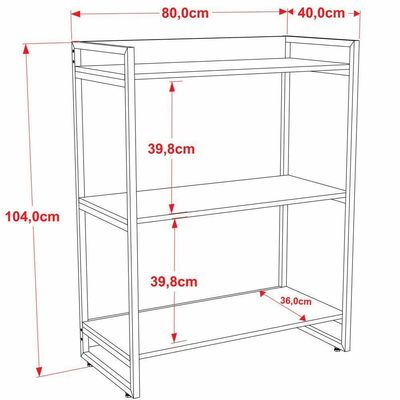 Kit Mesa Cavalete 150 Cm Com Estante 3 Prateleiras Carvalho