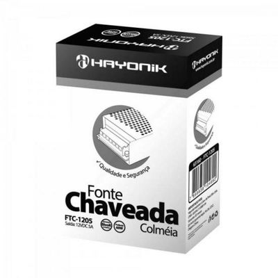 Fonte Colmeia 12vdc 5a 60w Bivolt Automatica Ftc1205 Hayonik