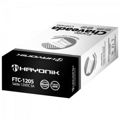 Fonte Colmeia 12vdc 5a 60w Bivolt Automatica Ftc1205 Hayonik