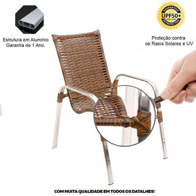 Jogo De Cadeira Alumínio E Espreguiçadeiras Com Mesa Trama Original Argila