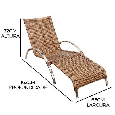 Jogo De Cadeira Alumínio E Espreguiçadeiras Com Mesa Trama Original Capuccino