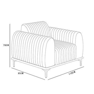 Kit Sofá 3 Lugares 210Cm Com Poltrona Molino Bege C-107