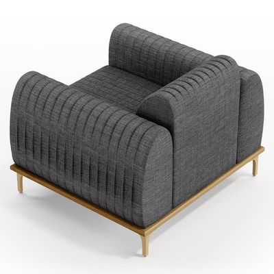 Kit Sofá 3 Lugares 210Cm Com 2 Poltronas Cinza Escuro C-416