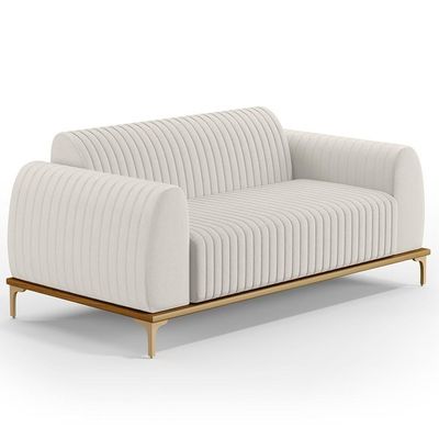 Kit Sofá 3 Lugares 210Cm Com 2 Poltronas Molino Cru C-443