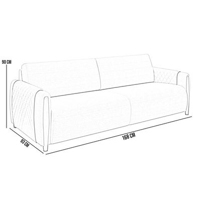 Kit Sofá 02 Lugares 168Cm Com 02 Poltronas M03 Cinza