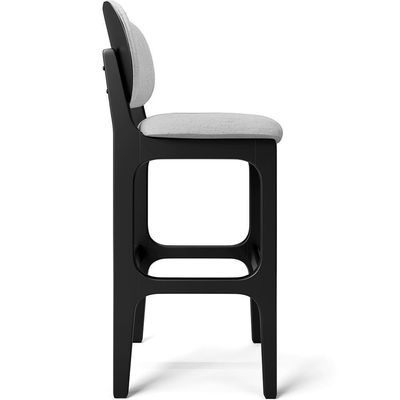 Kit 3 Banquetas Alta Betta Preto Linho Cinza