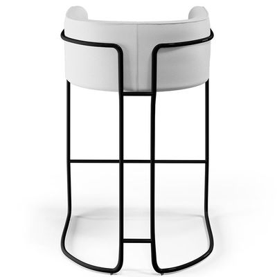 Banqueta Fixa Base De Aço Preto Betina D02 Branco C-12