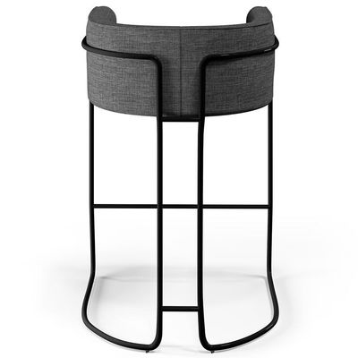Banqueta Fixa Base De Aço Preto Betina D02 Cinza C-416