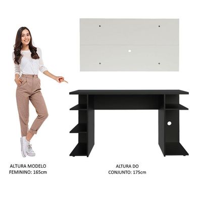 Mesa Para Computador Gamer e Painel Para Tv Até 50 - Preto