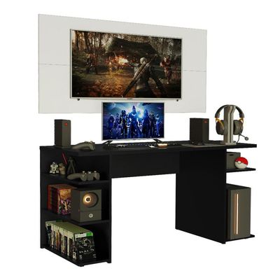 Mesa Para Computador Gamer e Painel Para Tv Até 50 - Preto