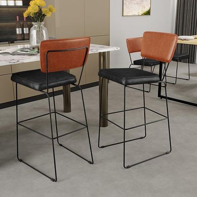 Banqueta Alta Cozinha Allana L02 Camel Preto