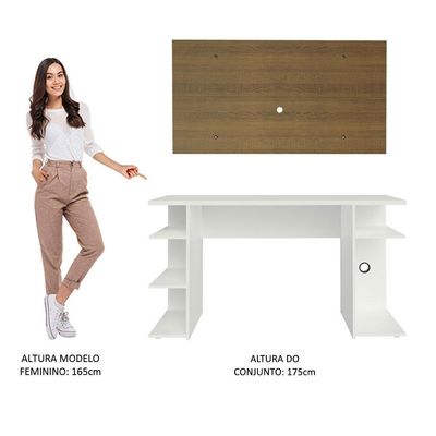 Mesa Para Computador Gamer e Painel Para Tv Até 50 Branco
