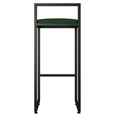 Banqueta Alta Para Cozinha Hanna Preto Suede Verde Musgo