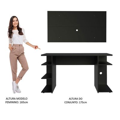 Mesa Para Computador Gamer e Painel Para Tv Até 50 Preto