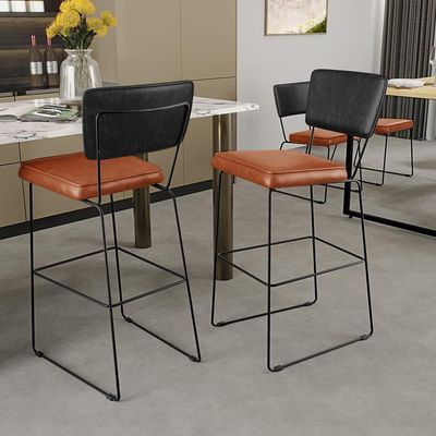 Banqueta Alta Cozinha Allana L02 Preto Camel
