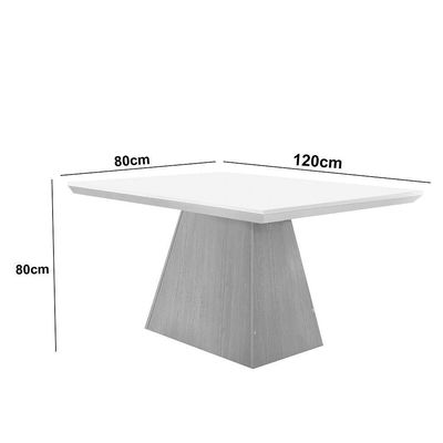 Mesa Para Sala De Jantar Aida 120cm Em Mdf E Vidro Off White/ Imbuia/ Serig. Off