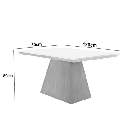 Mesa Para Sala De Jantar Aida 120cm Em Mdf E Vidro Grafite/ Imb Rip/ Serig. Grafite