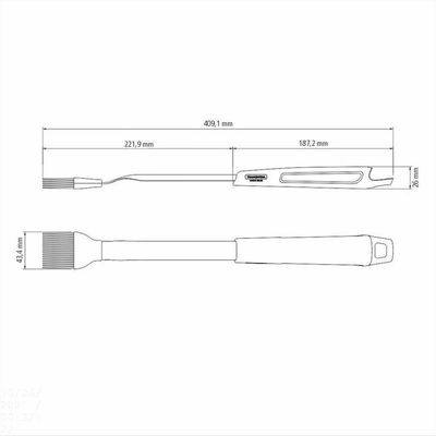 Pincel Churrasco Black Com Cerdas Em Silicone Estrutura Em Aço Inox E Cabo De Polipropile