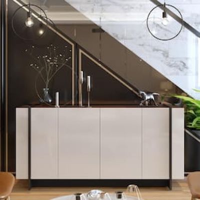 Buffet Colibri Copacabana com 4 Portas e 2 Prateleiras Bege Claro