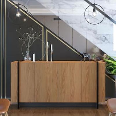 Buffet Colibri Copacabana com 4 Portas e 2 Prateleiras Marrom Chocolate