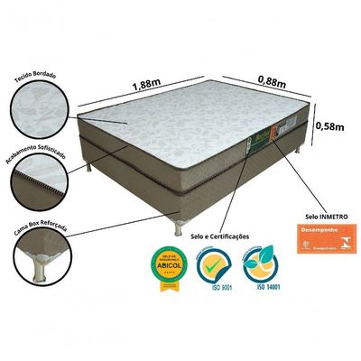 Conjunto Cama Box E Colchão Solteiro Becflex Mag Gold