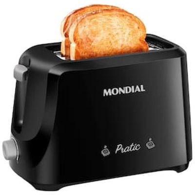 Torradeira Mondial Pratic T-18 com 6 Níveis de Tostagem – Preta/Prata Preto,Prata / 220