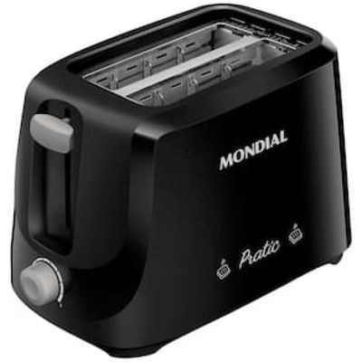 Torradeira Mondial Pratic T-18 com 6 Níveis de Tostagem – Preta/Prata Preto,Prata / 220