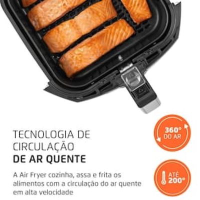 Fritadeira Elétrica Sem Óleo Air Fryer Mondial Grand Family AF-55I 5,5L – Preta/Inox Inox,Preto / 220