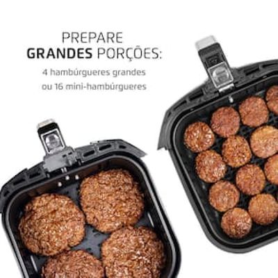 Fritadeira Elétrica Sem Óleo Air Fryer Mondial Grand Family AF-55I 5,5L – Preta/Inox Inox,Preto / 220